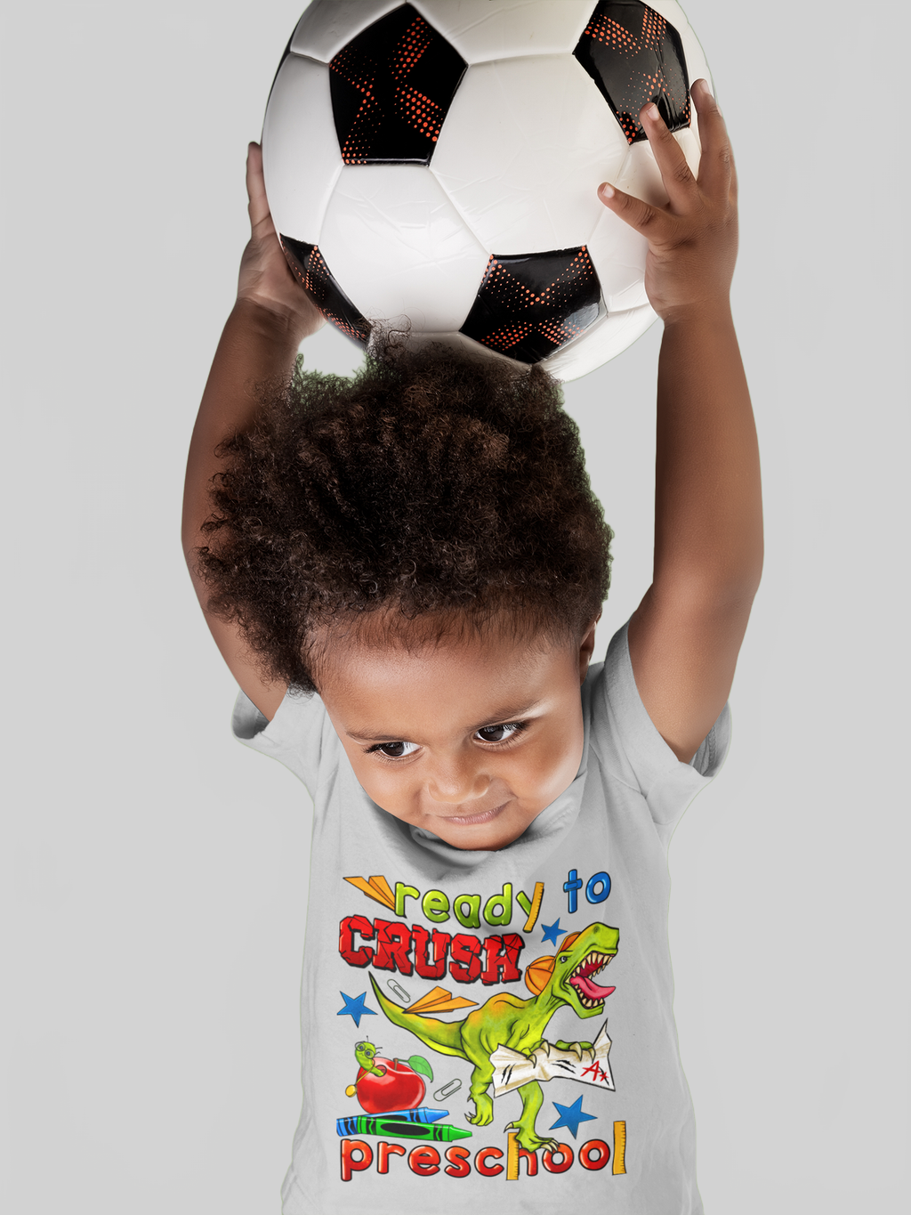 Toddler Boys Dinosaur Ready To crush Preschool Short Sleeve Premium T-Shirt